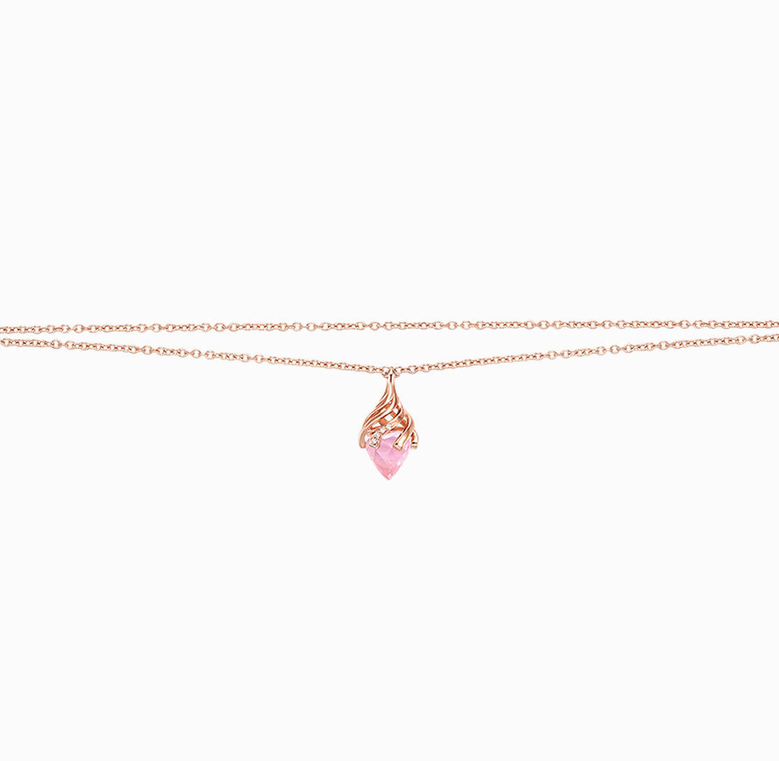 DATURA • ASTRA - 18K 玫瑰金钻石和粉红色石英手链