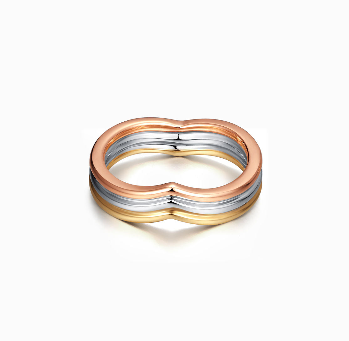 BRIDAL - Tricolour gold wedding ring