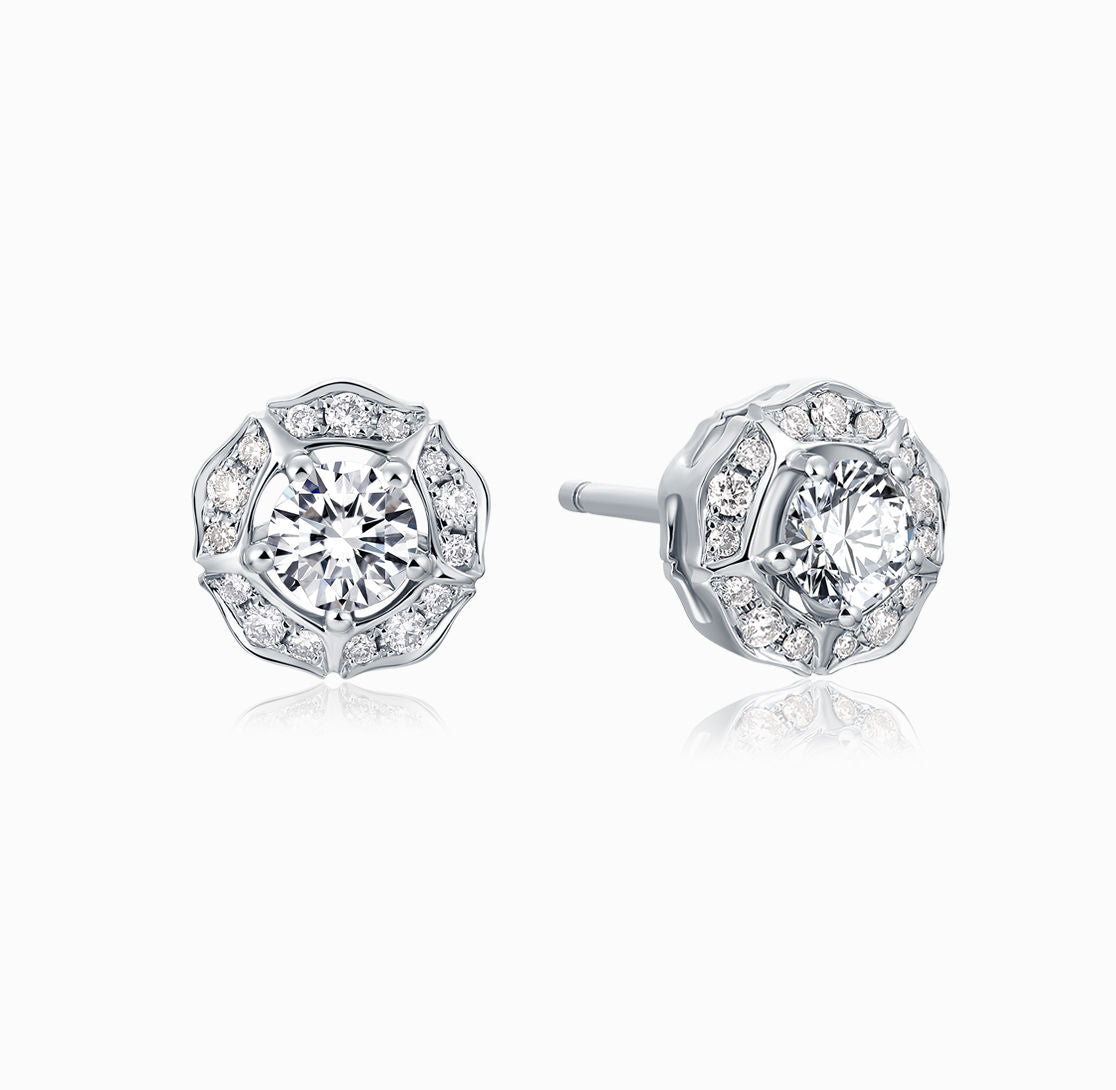 DATURA • ASTRA Diamond and 18K White Gold Earrings(Customized Service)