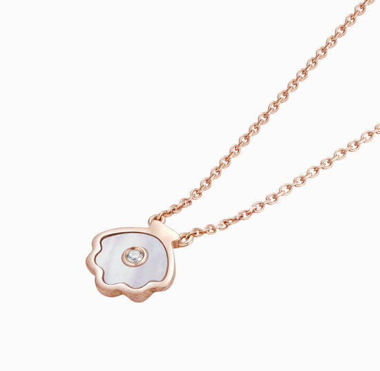 OCEAN-18K Rose Gold Mother Of Pearl and Diamond Necklace(Customized Service)