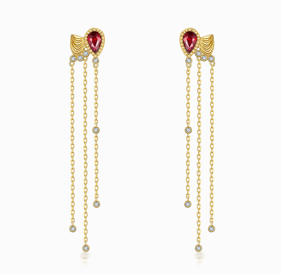CONCERTO - 18K 金红宝石和钻石耳环