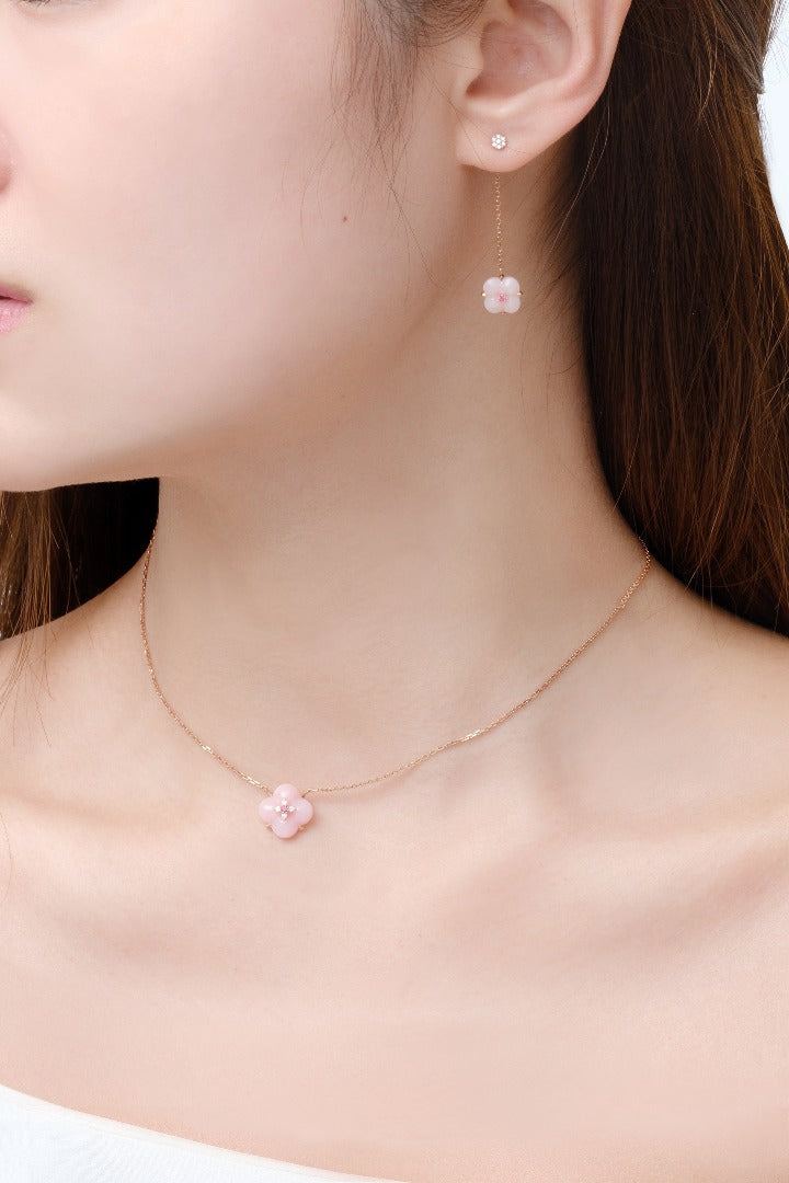 Fontana di Trevi – Halskette aus rosafarbenem Opal, Spinell und Diamant 