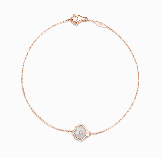 OCEAN-Armbänder aus 18-karätigem Roségold mit Perlmutt und Diamanten (individueller Service)